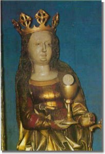 Barbara mit dem Kelch, Ausschnitt aus dem Frauenaltar