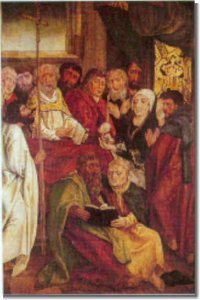 "Tod Mariens", Bildtafel am Marienaltar (Hans-von-Kulmbach-Schule; um 1510)